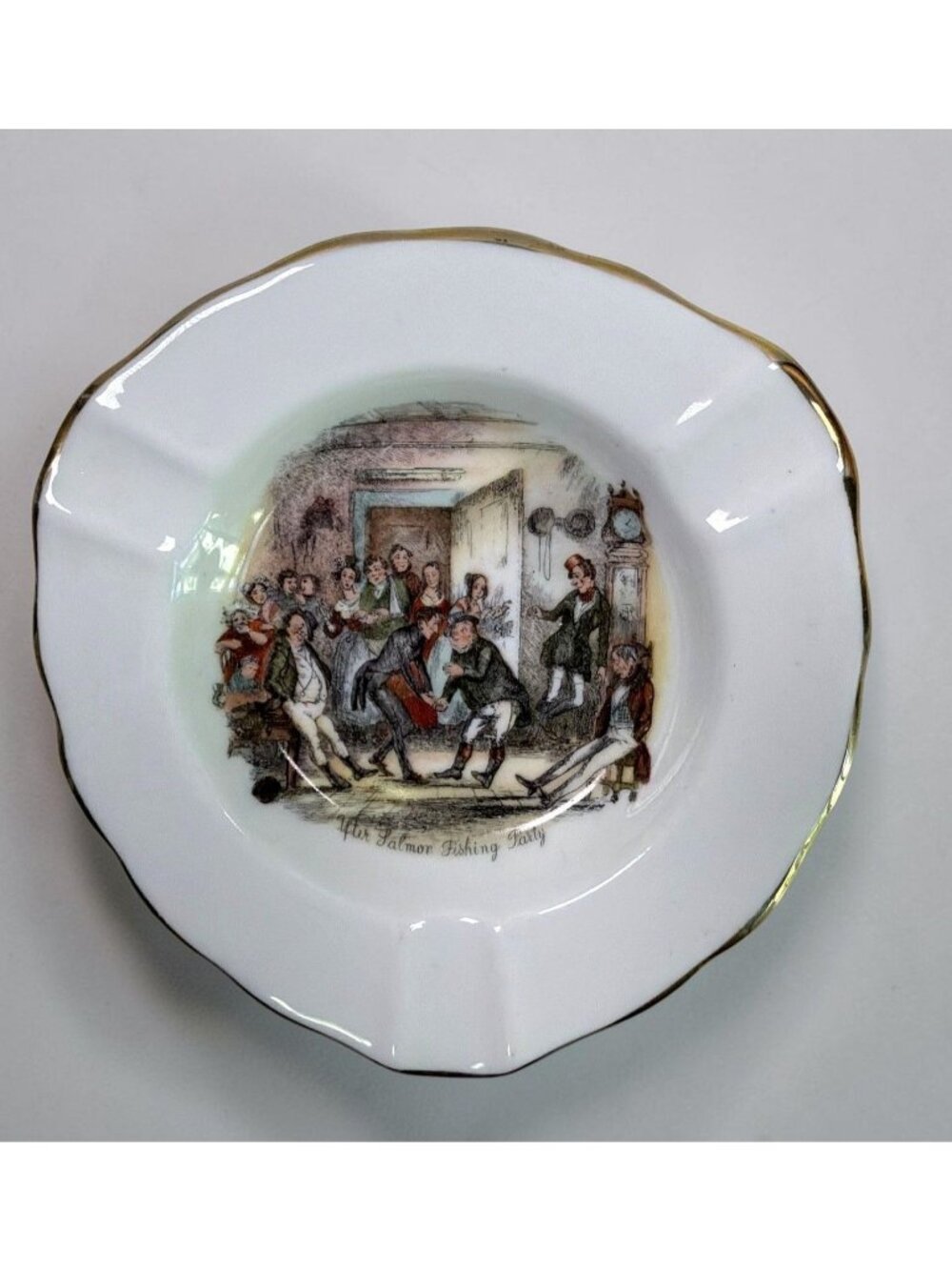 Charles Dickens Pickwick Papers Vintage Ashtray After Salmon Fishing Party